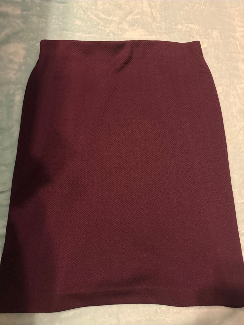 Metaphor Plum Pencil Skirt - Structured Herringbone Texture